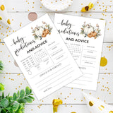 Fall Baby Shower Games, Baby Predictions And Advice Themed Gender Reveal Party Game, Fall Festival Games Cards With Pumpkin Design, Boho Baby Shower Games, Thanksgiving Party Supplies -05