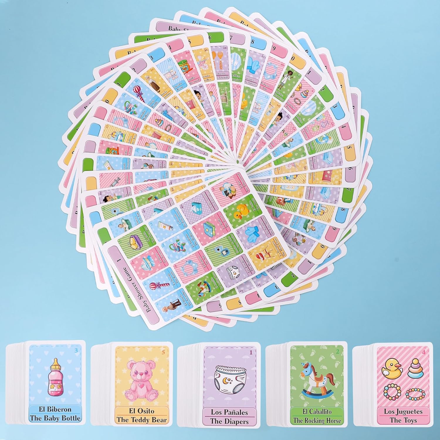 Baby Shower Games In Spanish English,Mexican Bingo Juegos Para Baby Shower En Español For For Party,Funny Spanish Bingo Card Games For Up To 40 Players
