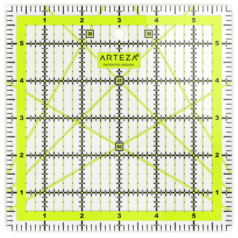 Quilting Ruler, Laser Cut Acrylic Quilters' Ruler With Patented Double Colored