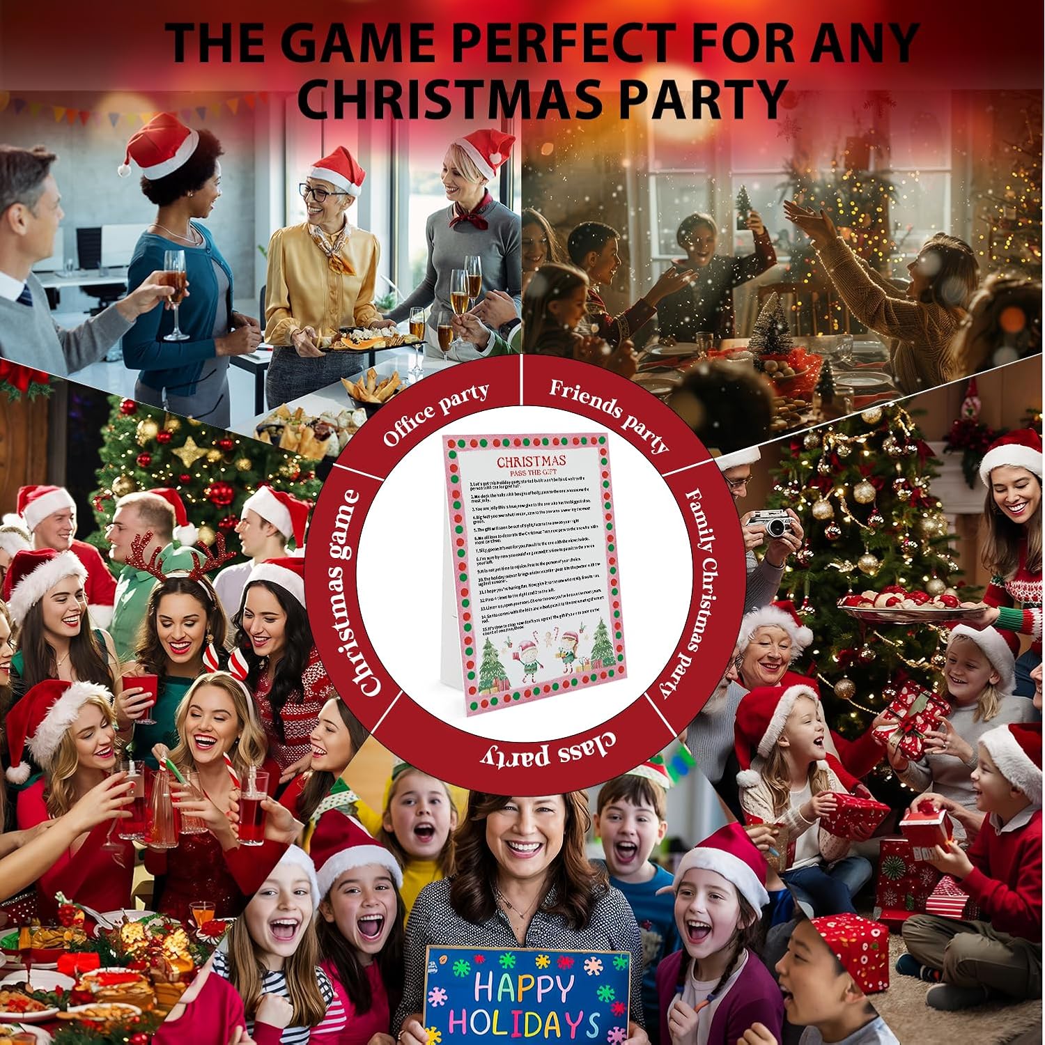 Christmas Pass The Gift Game, Left Right Game Christmas, Group Christmas Party Game, Gift Exchange Game, Christmas Gifts, Xmas Party Favors Supplies For Xmas Festival Activity, Christmas Signs,11
