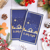 80Pcs Christmas Guest Napkins Religious Gold Foil Dark Blue Nativity 3 Ply Disposable Paper Pack Xmas Jesus Holy Night Holiday Hand Napkin Towel For Christmas Party Home Dinner Table Decor