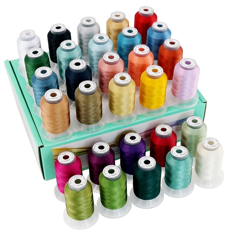 30 Colors Polyester Embroidery Machine Thread Kit 500M (550Y) Each Spool - Col