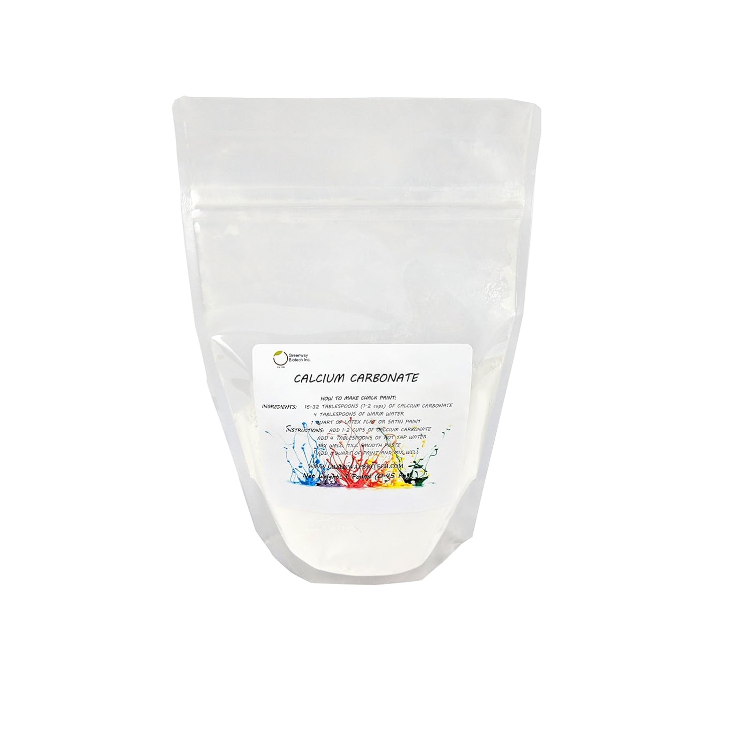 Calcium Carbonate Powder- Natural Antacid Limestone Rock Dust Very Fine Powder For, Home, Chalk Paint Texture Additive, And Other Diy Projects (1 Pound)