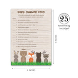 Woodland Animals Baby Shower Feud Game — Pack Of 25 — Country Rustic Gender Neutral Jungle Fun Shower Family Feud Games, Fall Outdoors Shower Activity G601-Bsf