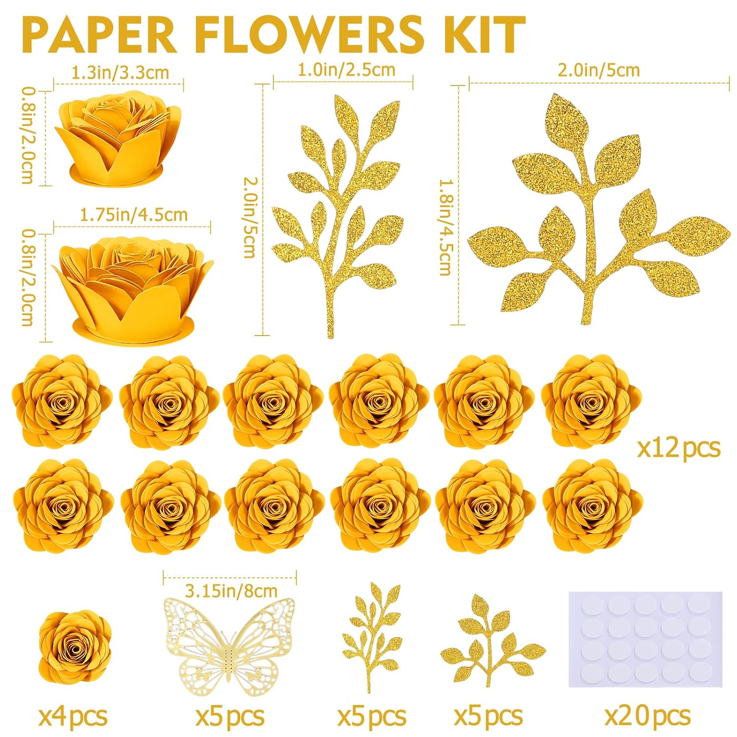Paper Flowers For Graduation Cap Decoration Kit, Small Roses Flores For Crafts, 3D Flores For Shadow Box Projects