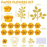 Paper Flowers For Graduation Cap Decoration Kit, Small Roses Flores For Crafts, 3D Flores For Shadow Box Projects