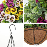Artificial Hanging Basket Flowers Outdoor – 25.5” Uv-Resistant Pansy Hanging Plant With 15.3” Full Bloom Ball, Lush Trailing Faux Flowers For Porch, Balcony, Patio & Garden Year-Round Decor