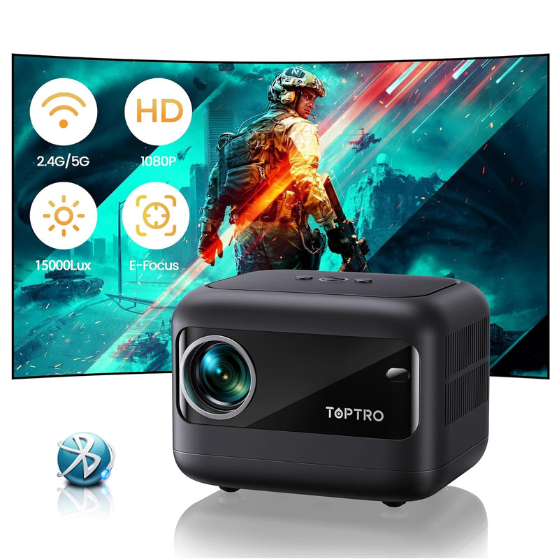 [Electric-Focus] Mini Projector, Tr25 Outdoor Projector With Wifi And Bluetoot