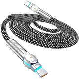 240W USB C to USB C Cable 6.6FT 180 Degree Rotating Braided Fast Charging Cord for iPhone 16 MacBook iPad Samsung