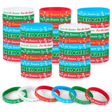 120 Pcs Jesus Is The Reason For The Season Silicone Bracelets Bulk Christmas Religious Rubber Wristband Christian Bracelets Stocking Stuffers Gifts Church Event Party Favors