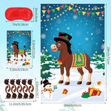 Pin The Tail On The Donkey Party Game With 50 Pcs Tails, Large Christmas Donkey Games Poster For Kids Christmas Party Decorations And Games Supplies