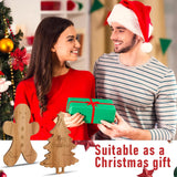 2Pcs Merry Christmas Tree & Gingerbread Man Wooden Cutting Board With Handle - Xmas Charcuterie Board For Kitchen, Cheese, Fruit, Bread, Salad, Vegetable, Snack, Dessert