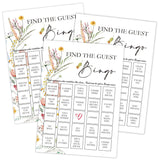 Boho Wildflower Find The Guest Bingo Game, Baby Shower Game, Pack Of 30 Game Cards, Gender Neutral Boy Or Girl, Fun Baby Game And Activity - Fa07
