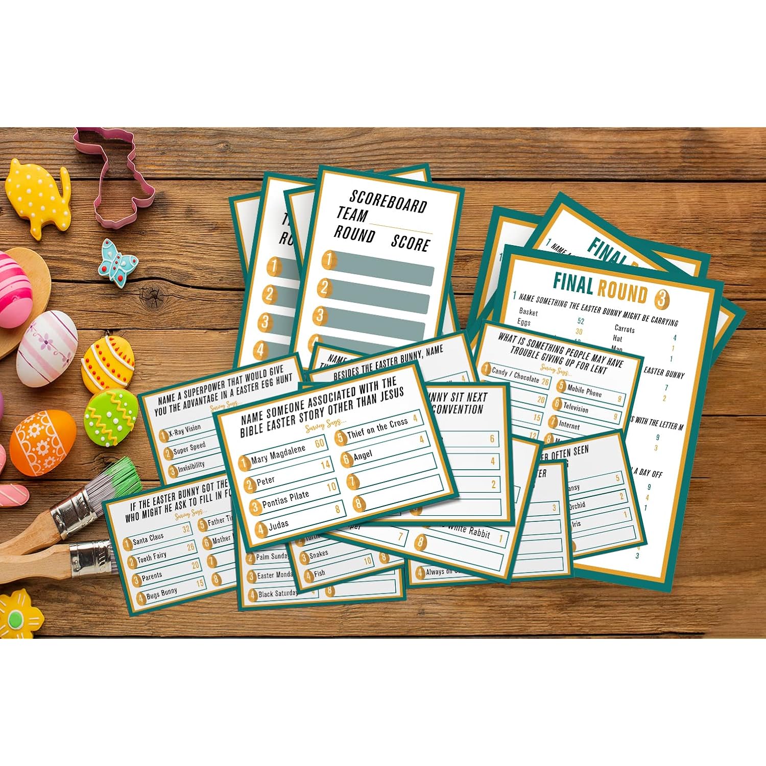 Easter Family Feud Quiz Game, Easter Party Decorations, Easter Party Games, Easter Friendly Feud Quiz, Easter Party Favor, Family Activity, Feud Trivia Quiz, Easter Friendly Feud Card Game-001
