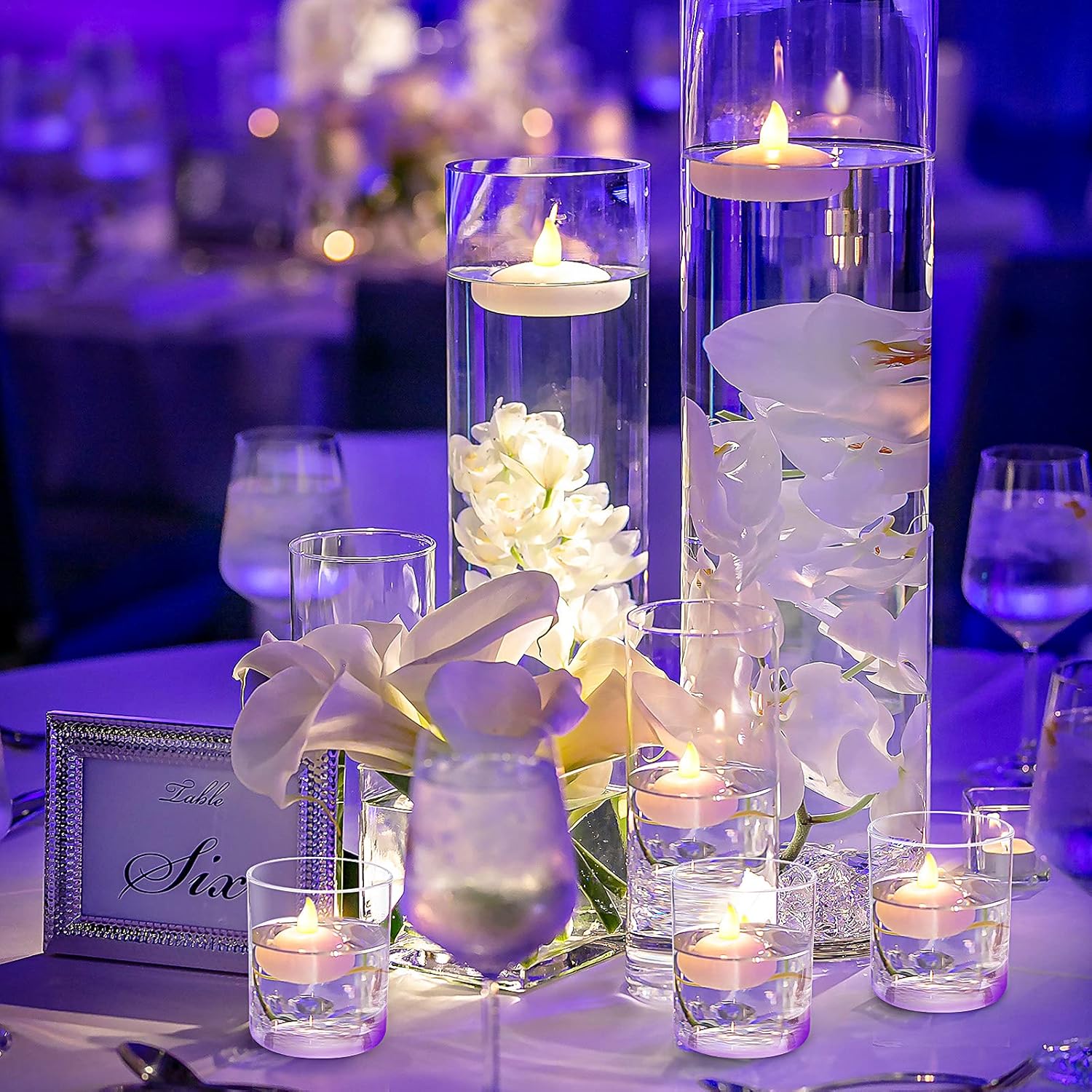36 Pieces Flameless Floating Candles Waterproof Led Tealights Floating Candles Warm White Battery Operated For Valentine Wedding Party Pool Decorations(Yellow Light)