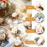 12 Pcs Champagne Corsage And Boutonniere Set Artificial Flower Wrist Corsage Bracelets Rose Pearl Wedding Boutonniere Prom Flower Wrist Corsage Prom Corsage Wristlet For Men Women Bride Groom