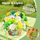 St Patricks Card, Green Card With Music And Lights, St Patricks Basket Gift For Women Kids Mom