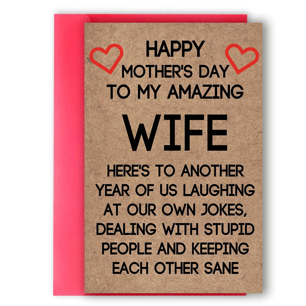 Rude Wife Mother'S Day Card From Husband, Funny Mothers Day Gifts Idea For Wife,Humor Mother'S Day Card For Women,Unique Gifts For Mothers Day