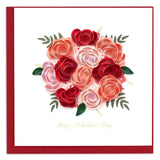 Handmade Quilled Valentine'S Day Bouquet Greeting Card – 6X6 Inch Blank Card With Envelope – Fair Trade Verified – Unique Paper Art Keepsake For A Loved One