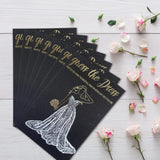 Bridal Shower Games - 50Pcs Guess The Dress Bridal Shower Game For Guests - Black Gold Fun Cute Wedding Decorations Party Supplies Games Ideas