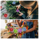 Mini Rose Artificial Flowers Heads 0.98 Inch, 144 Pcs Bulk Stem Foam Fake Roses With Gauze For Wedding Bouquet Boutonnieres Cake Crafts Home Party Decoration, Black