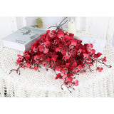 Red Orchid Artificial Flowers 6Pcs Silk Dancing Lady Orchids 35.5" Long Stem Faux Orchid Fake Flower In Bulk For Home Wedding Bridal Bouquet Party Garden Kitchen Decor(Red)
