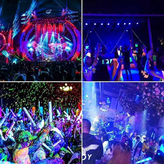 2 Pack 700W LED Black Light Flood Lights IP66 Waterproof 395-410nm UV Glow Party Lighting