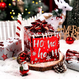 Christmas Wrapping Paper Roll, 3 Mini Rolls Red White Metallic Foil Shine Gift Packing Paper, Santa Claus/Snowflakes/Reindeer/Ho Design - 17 Inch X 120 Inch Per Roll