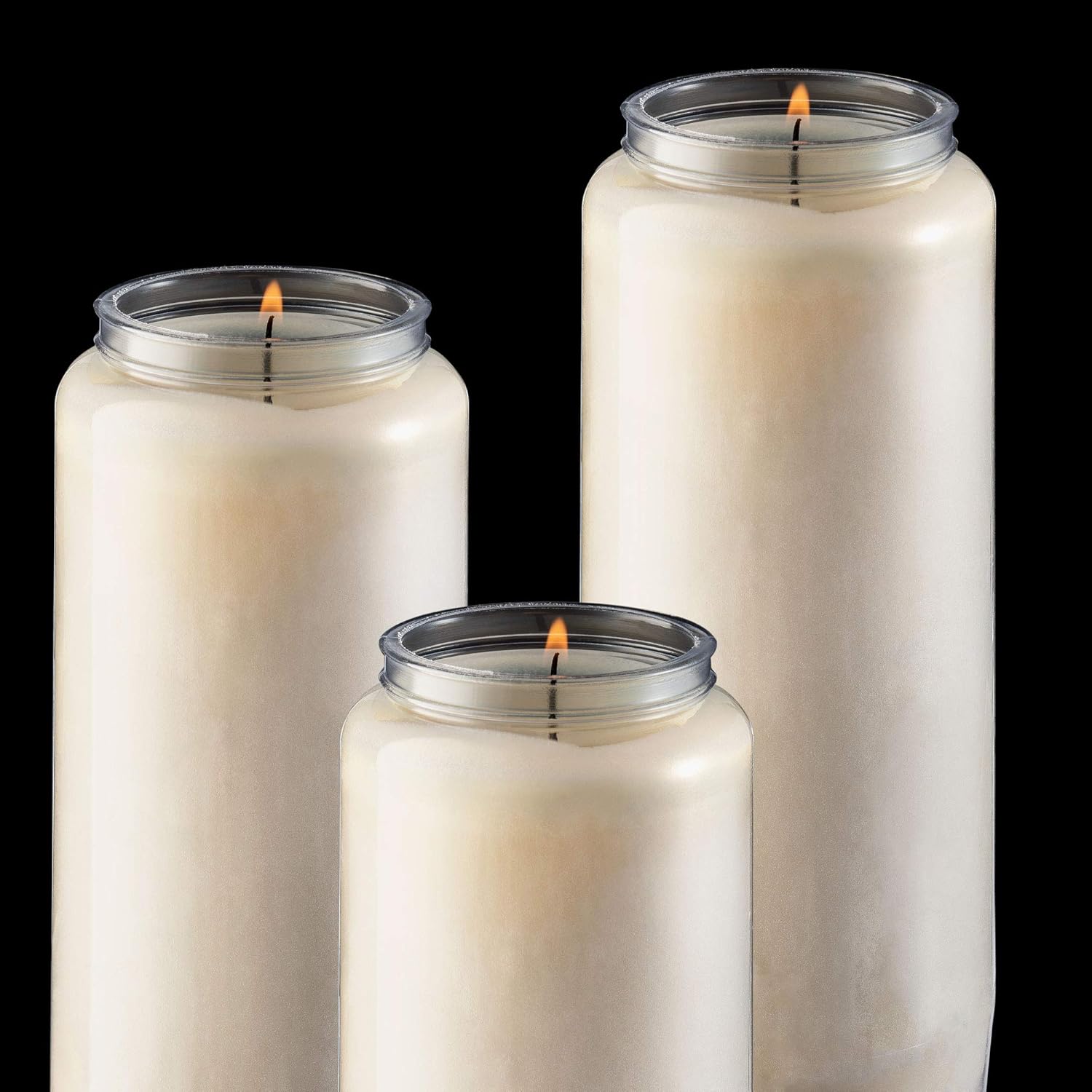 9 Day Prayer Candles, 9 Pack - 7” White Memorial Candle For Shiva, Religious Ceremony, Party, Emergency Candles - Long Burning Vegetable Wax In Plastic Jars