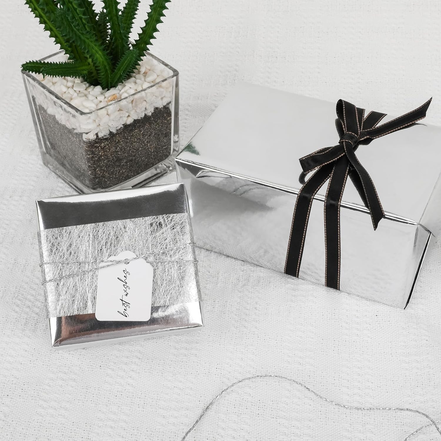 Silver Metallic Wrapping Paper, Solid Color Paper,Gift Wrapping Paper,Perfect For Wedding,Valentine'S Day,Birthday, Christmas,Baby Shower,Diy Bouquet (17 Inches X 32.8 Feet)