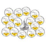324 Sunflower Hugs And Kisses From The New Mr. & Mrs. Kisses Wedding Stickers, Floral Chocolate Drops Labels Stickers For Weddings, Bridal Shower Engagement Party, Bride And Groom Favors. Made In Usa