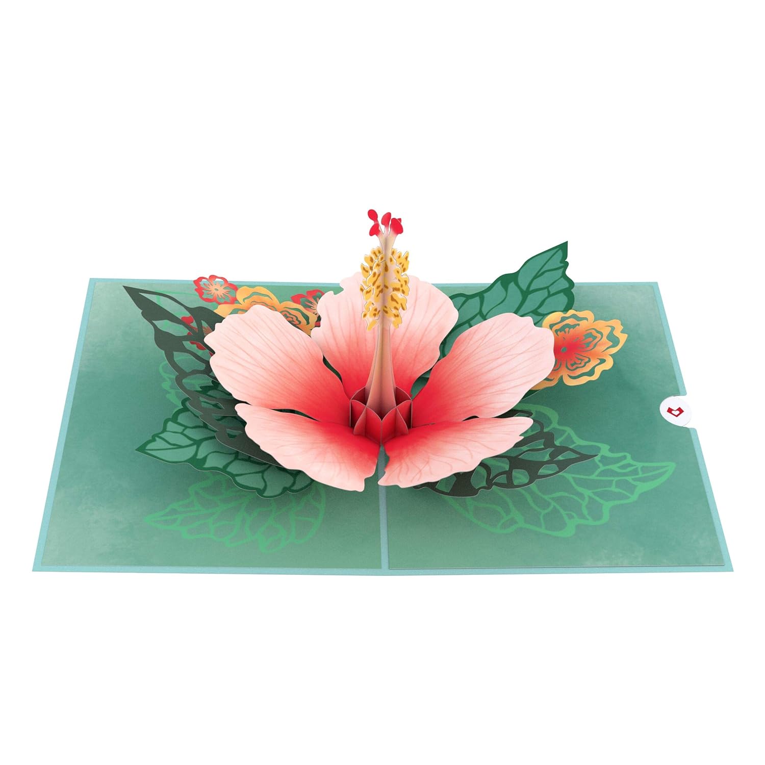 Hibiscus Bloom Pop Up Card, 5X7-3D Greeting Card, Pop Up Paper Flower Card, Mother'S Day Pop Up Card, Card For Mom, Wife Or Friend, Pop Up Anniversary Card, Thinking Of You