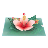 Hibiscus Bloom Pop Up Card, 5X7-3D Greeting Card, Pop Up Paper Flower Card, Mother'S Day Pop Up Card, Card For Mom, Wife Or Friend, Pop Up Anniversary Card, Thinking Of You