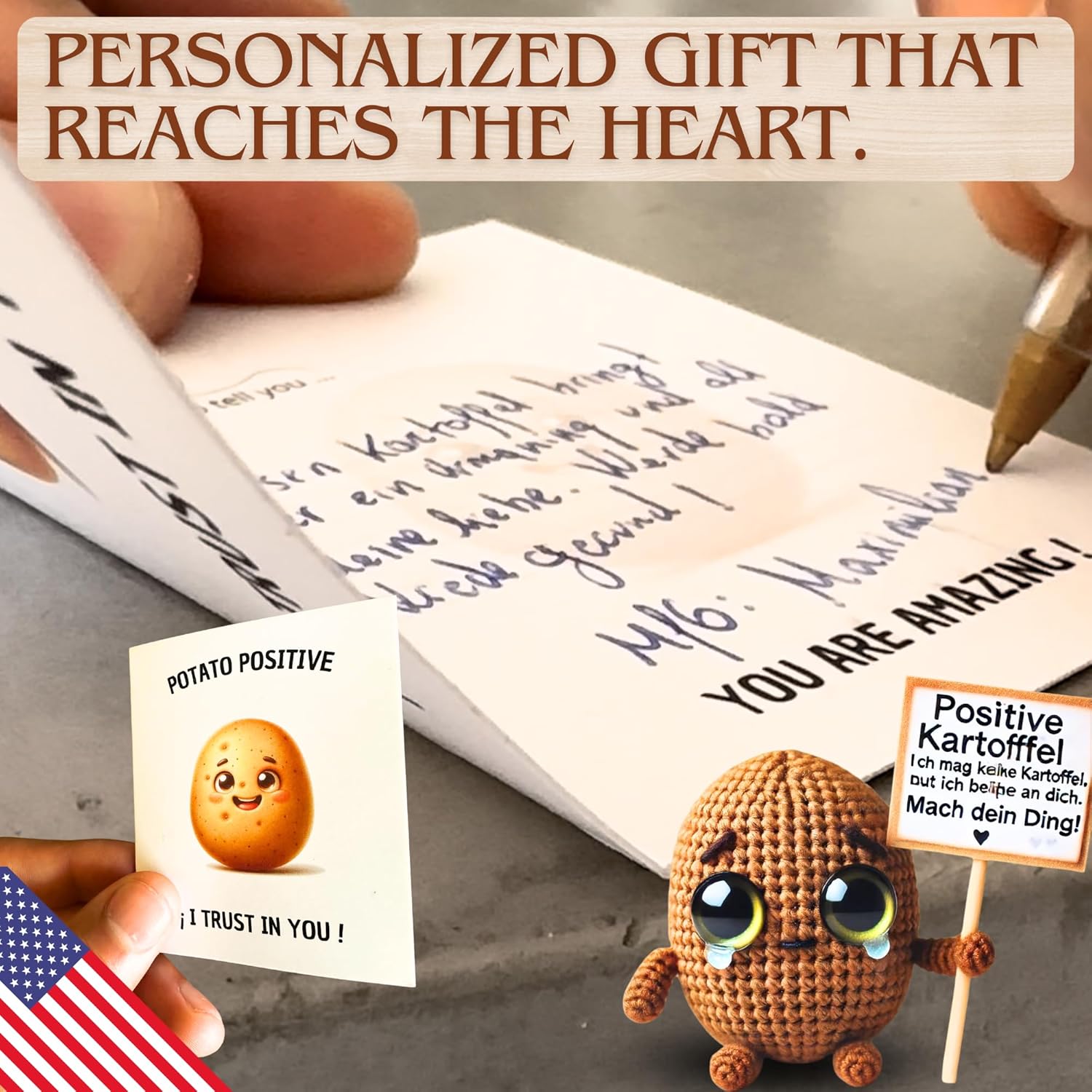 Positive Potato Crochet Whit A Box For Friend And Family An Boyfriend Positive
