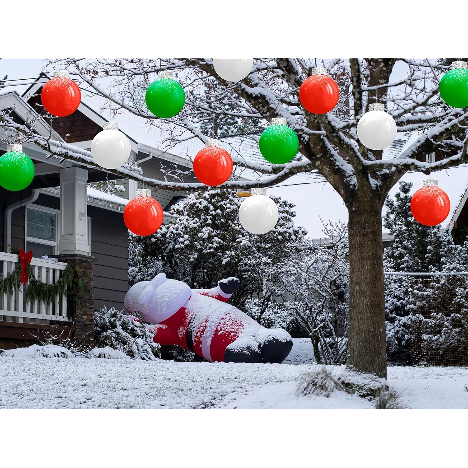 9 Pcs Outdoor Christmas Decorations, Large Inflatable Christmas Balls For Yards, Lawns, Porches, Gardens, Front Doors Or