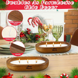 2 Pack Dough Bowl Christmas Candle Wood Candle 9.4 X 5.7 X 1.8 Inch Scented Candles For Home Wooden Candle Bowl 3 Wick Decorative Candles For Home Decor Farmhouse Gift For Christmas