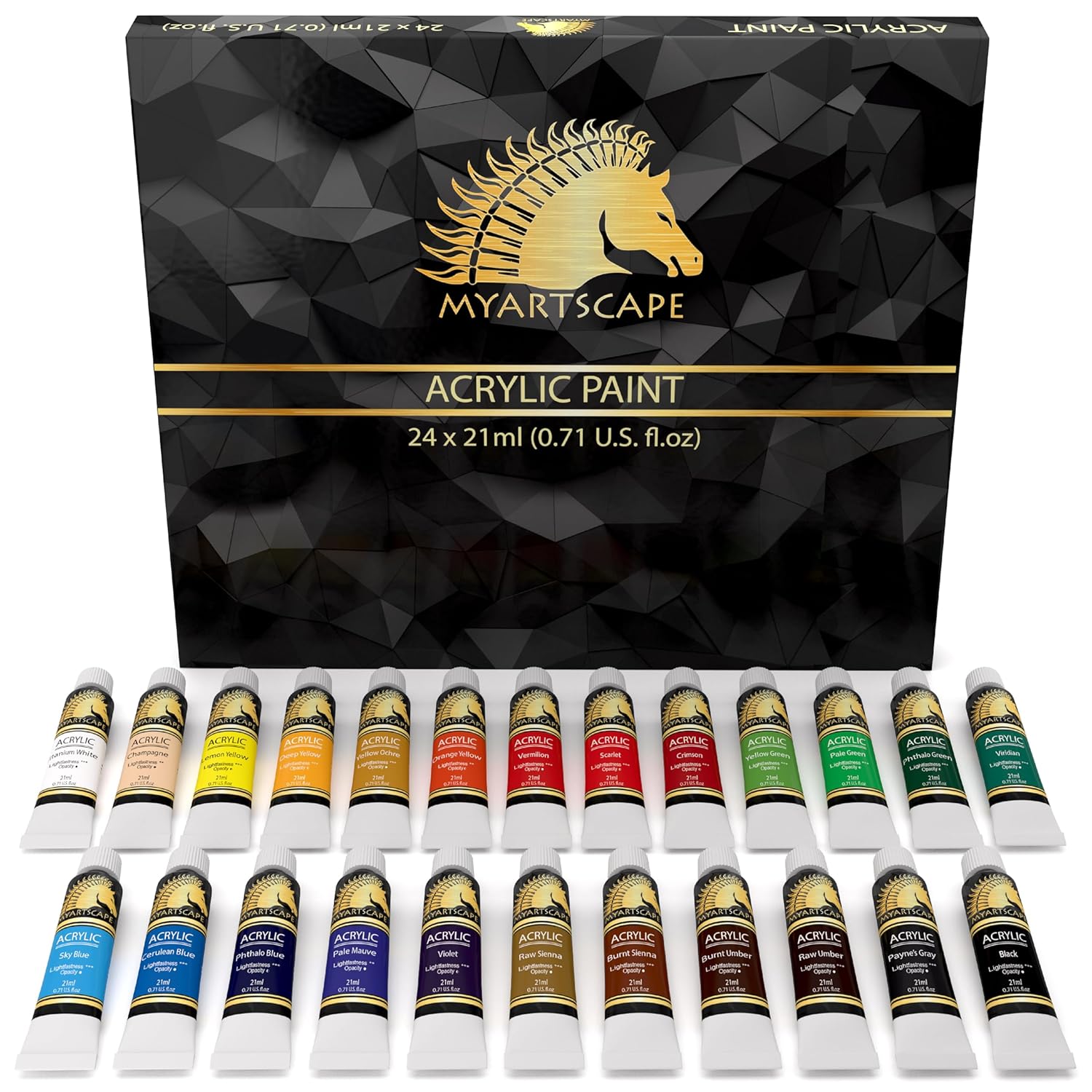 Acrylic Paint Set - 24 X 21Ml Tubes - Lightfast - Heavy Body