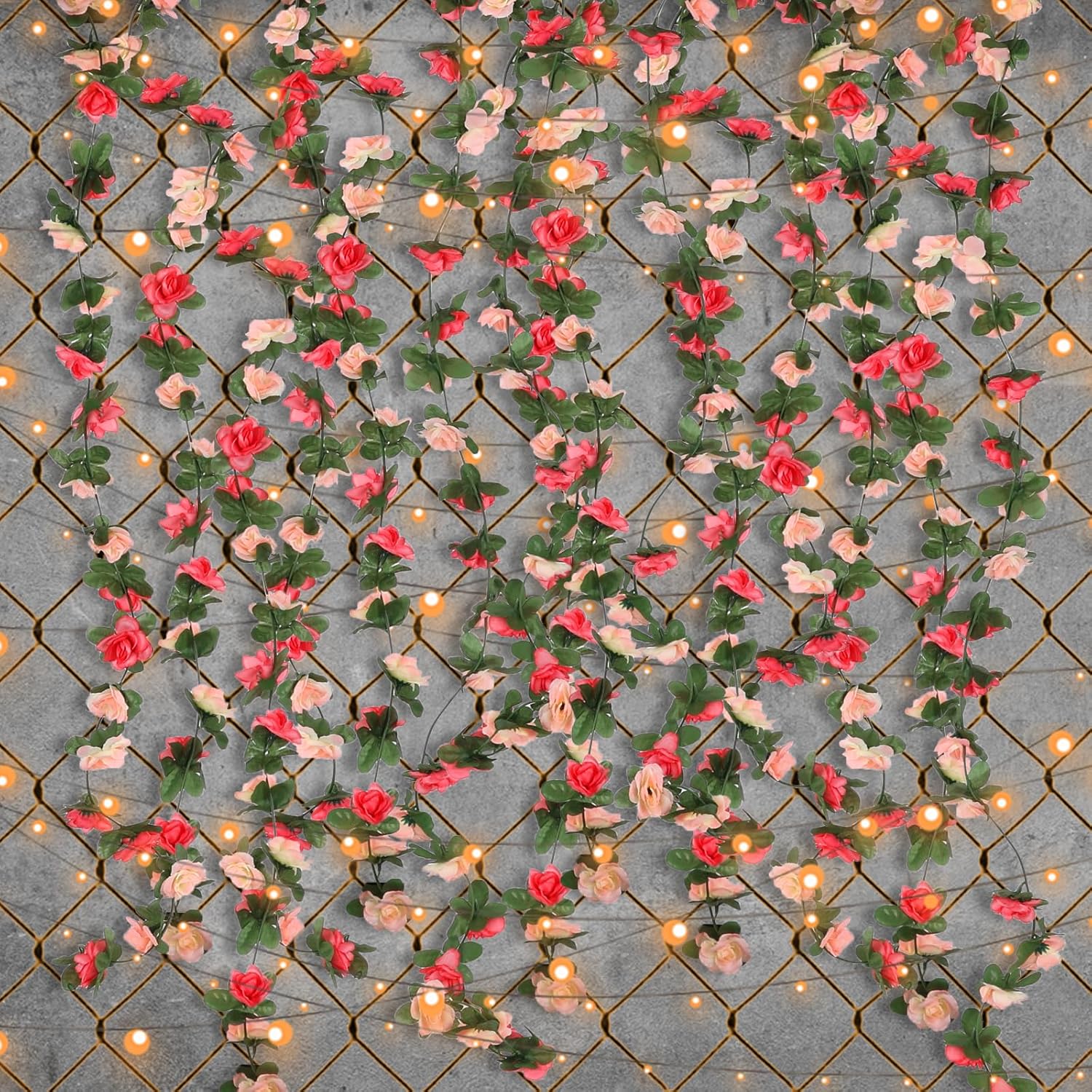 10 Pcs 82Ft Flower Garland, Artificial Rose Garland Flowers Plants Fake Flower Hanging Rose Ivy, Birthday Party Valentine'S Day Wedding Wall Arch Decor