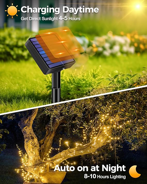 3 Pack Solar Fairy Lights 147FT 450 LED Waterproof Twinkle String Lights for Garden Decor