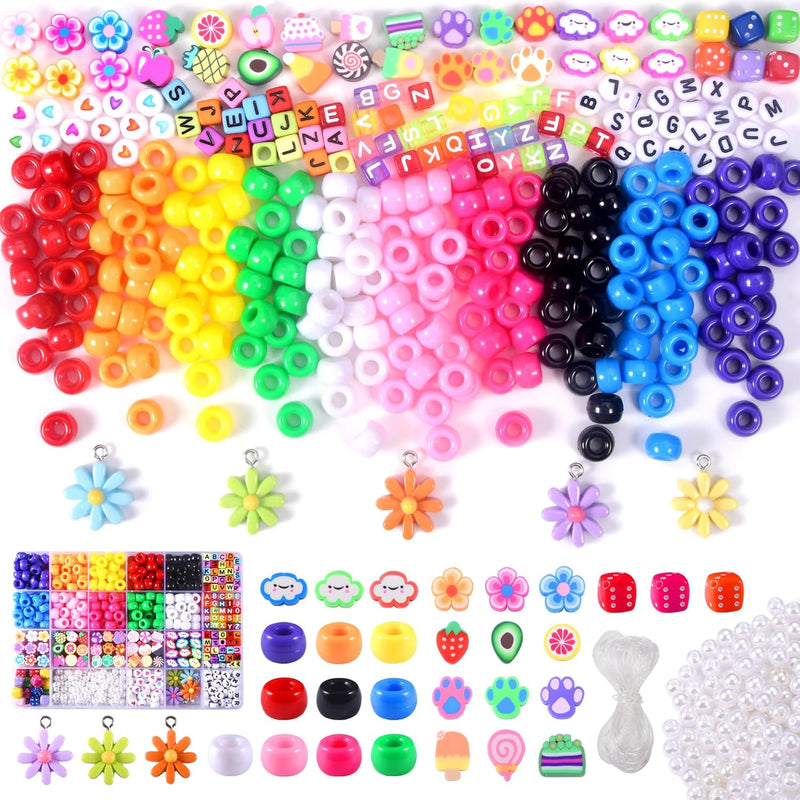 960Pcs Pony Beads For Bracelets Making Polymer Clay Beads Pearls Letter Beads