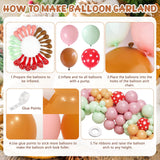 Christmas Gingerbread Balloon Garland Arch Kit With Gingerbread House Backdrop - Pastel Pink Green Brown Balloons Candy Cane Foil Balloons For Holiday New Year Birthday Party Decorations