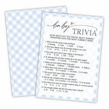 Baby Trivia Baby Shower Game Cards, Fun Games For Boy Or Girl, Gender Neutral Modern Minimal Design, Party Activities, 30 Game Cards + 1 Answer Card 5X7 Inches (Blue) - A07
