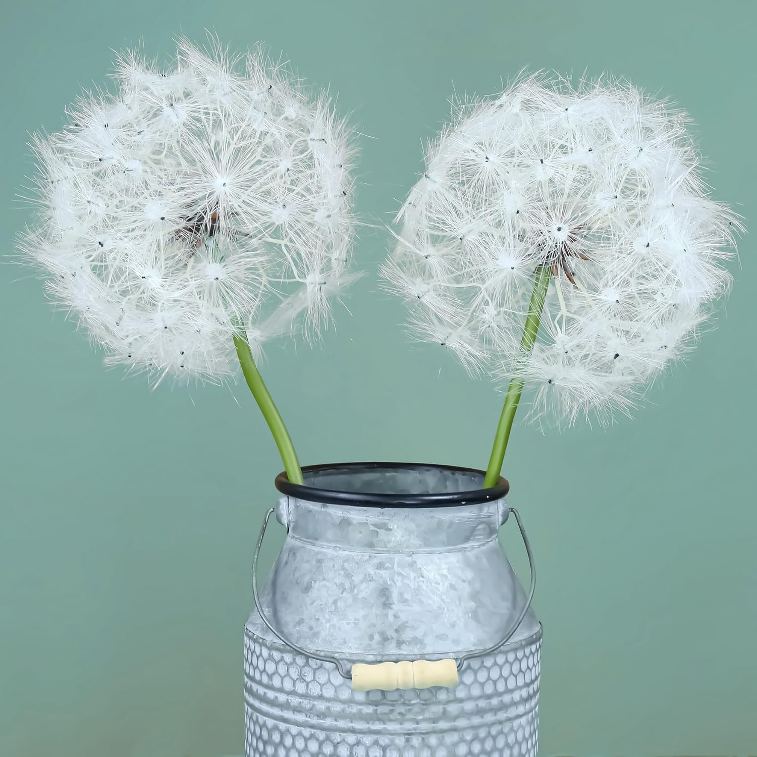 Giant Artificial Dandelion Flower Fake Dandelion Decor For Home (2 Pcs) (White)