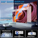 5G WiFi 1080P Projector, 16000L, 4K Support, 350'' Display, with Screen & Bag