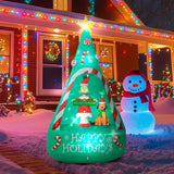 Christmas Green Big Monster Inflatable Decorations, 6Ft Light Up Christmas Inflatable Tree Outdoor Decorate Build-In 5 L