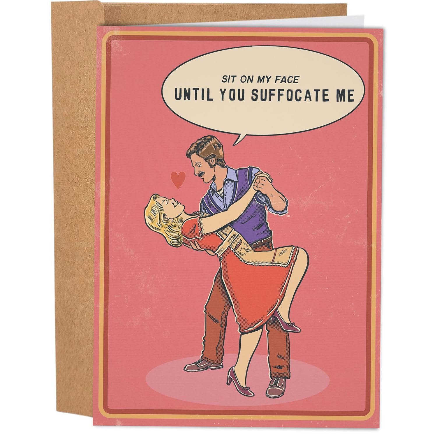 Funny Valentines Day Card For Him Her - Naughty Card - Hilarious Anniversary Card For Husband - Inappropriate Valentine'S Day Card For Men Women - 'Until You Suffocate Me' Card