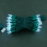 Cool White Led Christmas Lights With Green Wire, 33 Ft 100 Count Ul Certified Commercial Grade Holiday String Light Set