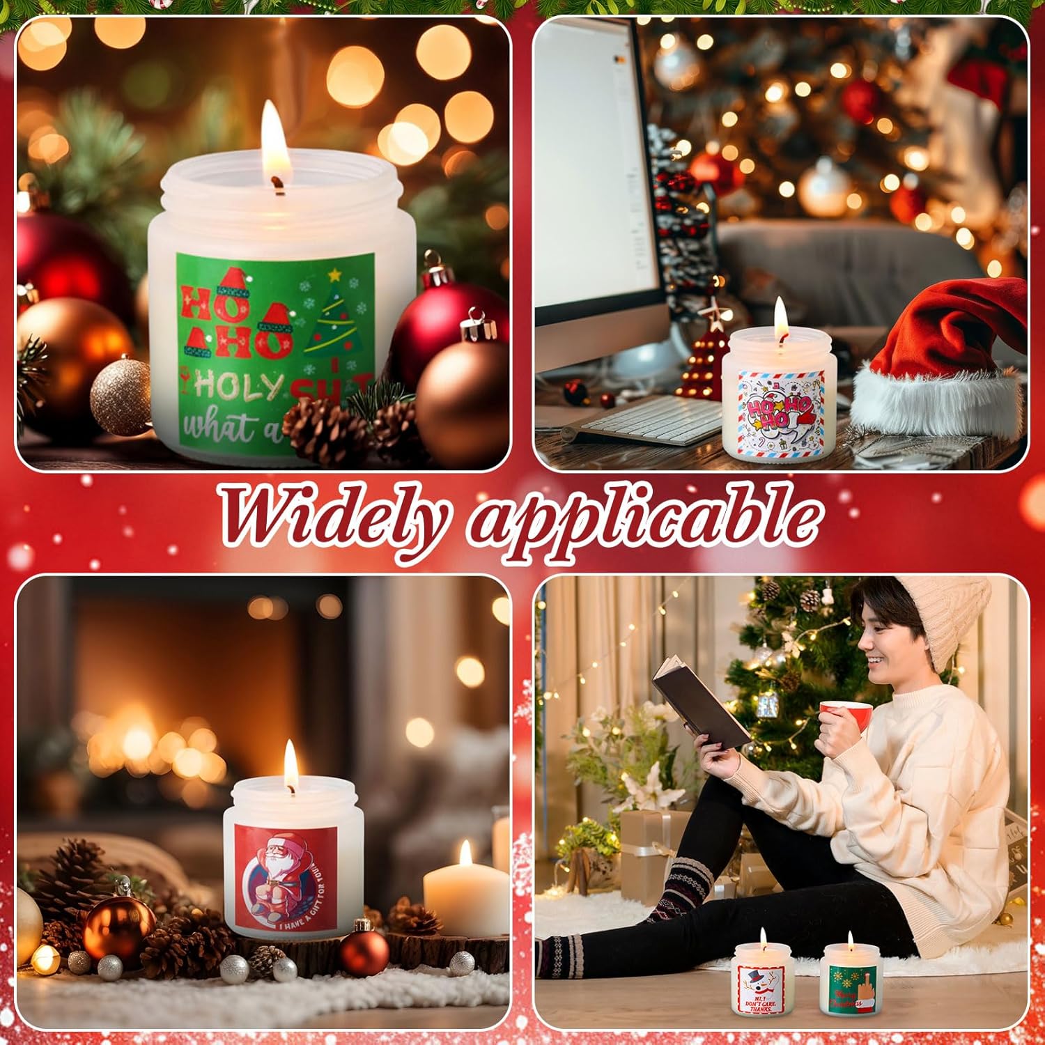 12 Pcs Funny Christmas Scented Candles Xmas Funny Gifts For Women Offensive Candles Holiday Creativity Christmas Decor 3.5 Oz Soy Wax Candle For New Year Give To Colleagues And Friends
