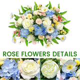 Artificial Cemetery Flowers For Grave Blue White Headstone Flower Saddle Outdoor Sympathy Memorial Rose Flowers Saddle For Gavesite