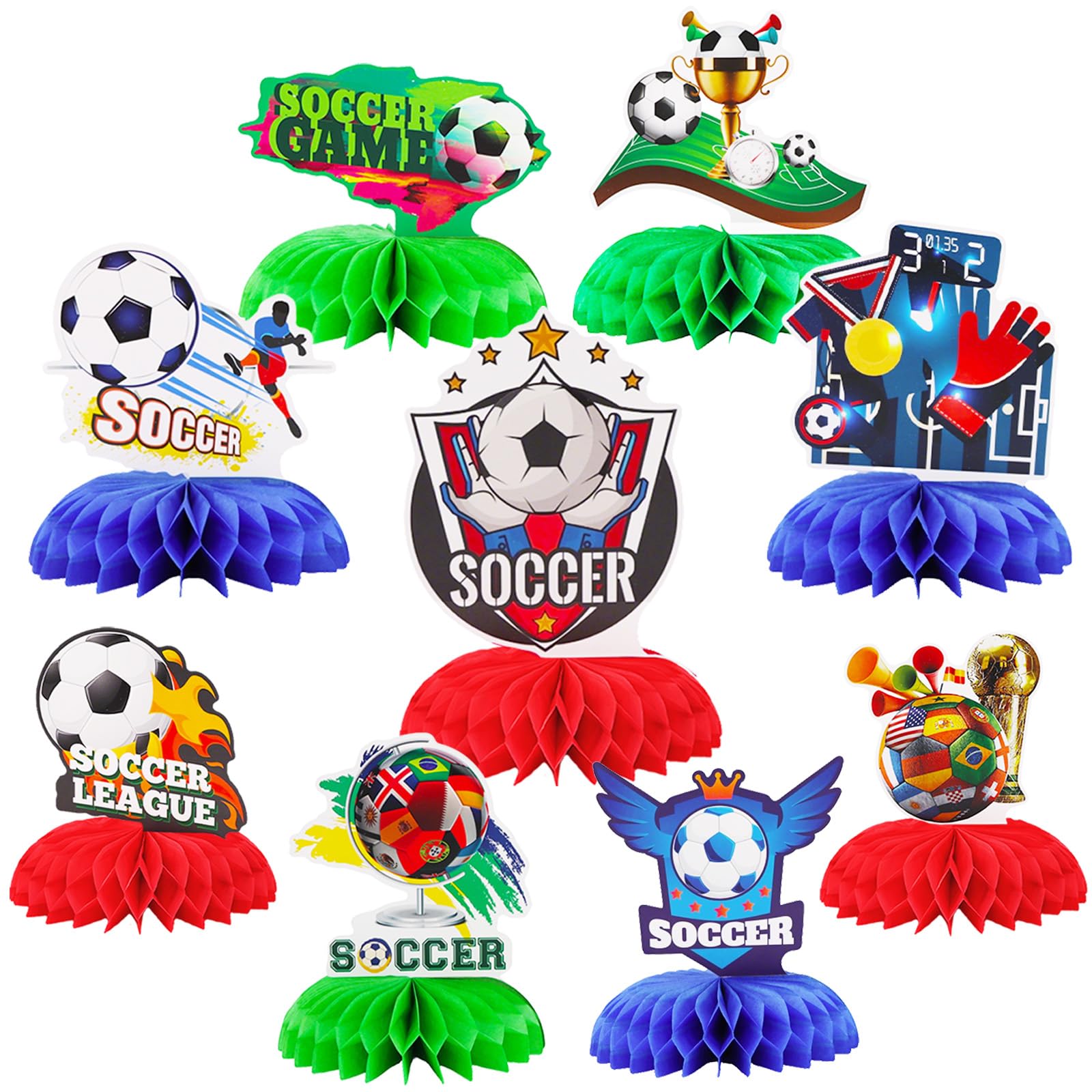 9Pcs Soccer Party Decorations,Soccer Table Decorations Centerprise